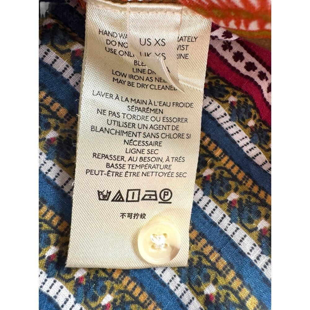 Anthropologie Pilcro Clara Striped Button Down Tunic XS Relaxed Oversized Boho - Picture 9 of 10
